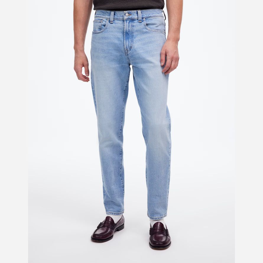 luce blu mens madewell rilassato taper jeans