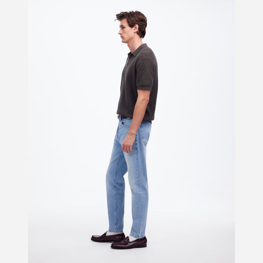 luce blu mens madewell rilassato taper jeans