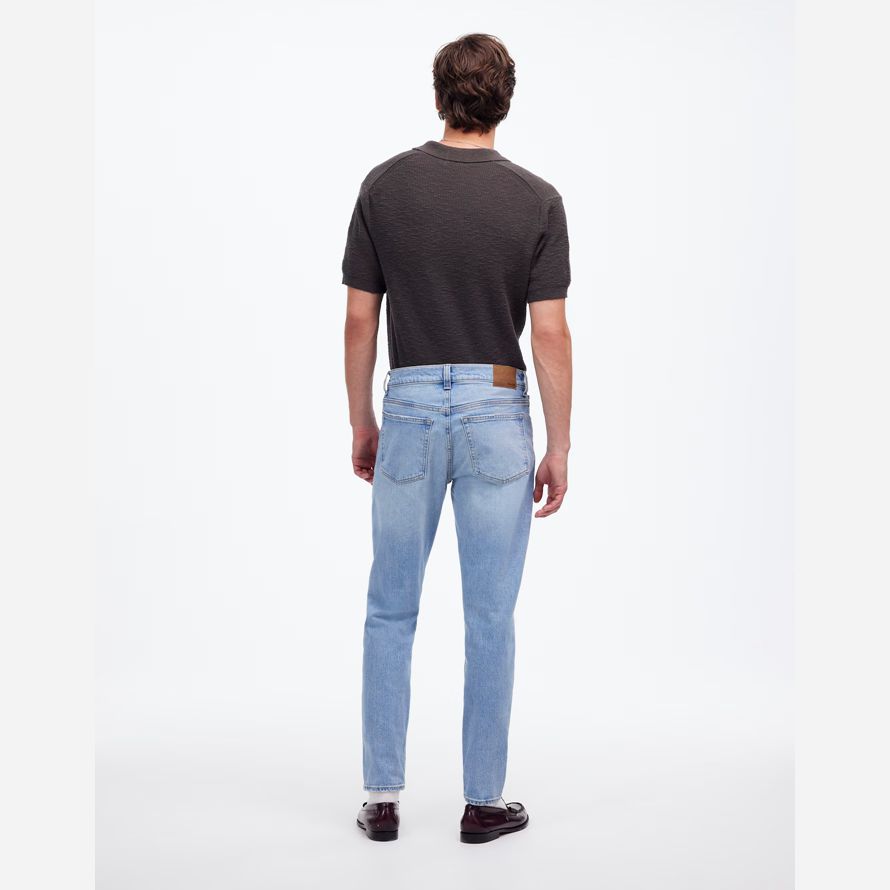 luce blu mens madewell rilassato taper jeans