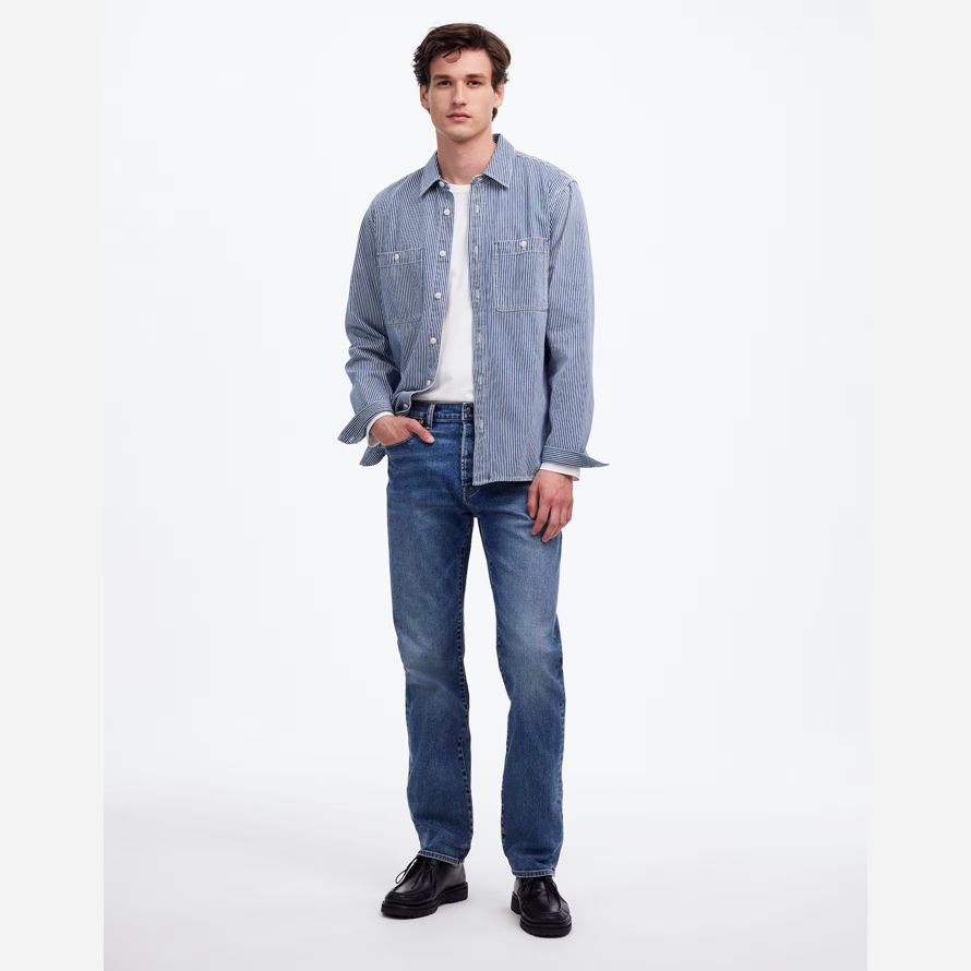 blue mens madewell 1991 straight-leg stretch jeans cimosa
