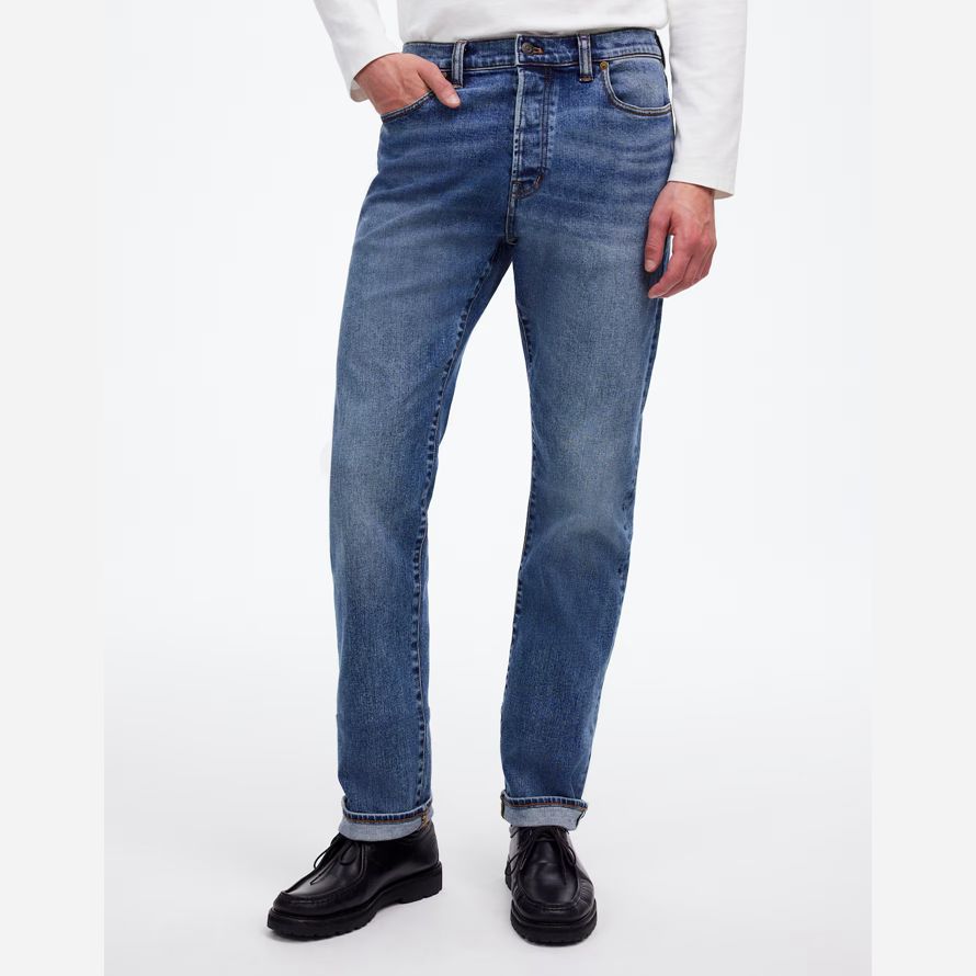 blue mens madewell 1991 straight-leg stretch jeans cimosa