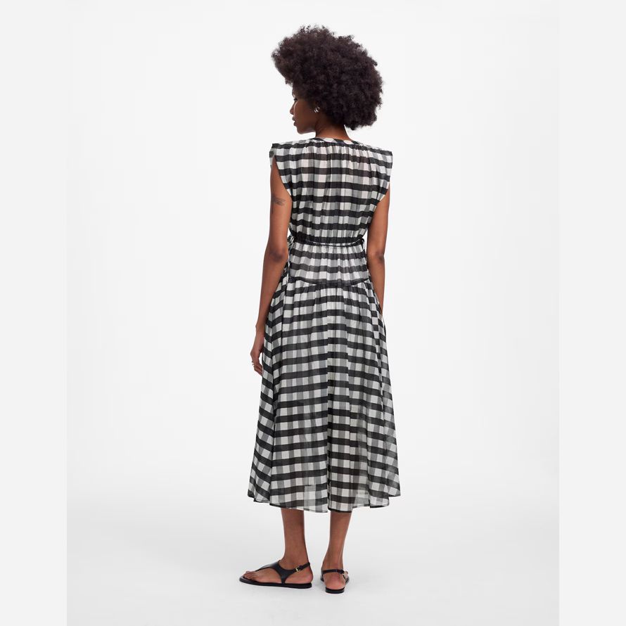 nero bianco madewell puro v-collo dolman womens maxi abito