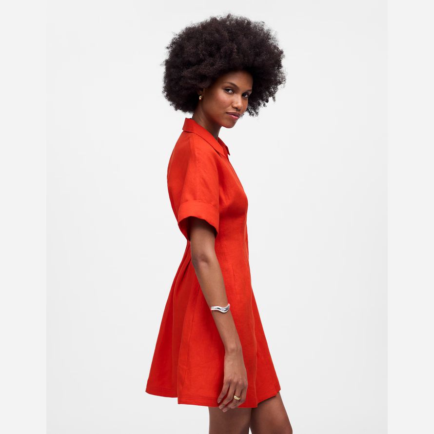 womens madewell a pieghe mini abito rosso