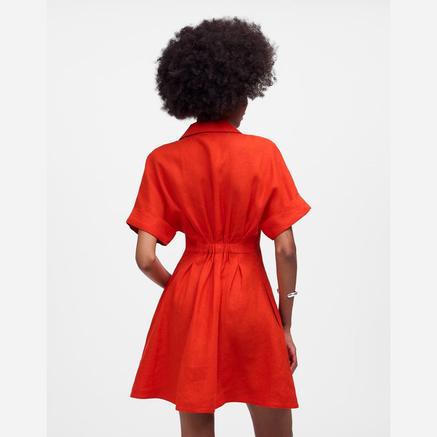womens madewell a pieghe mini abito rosso