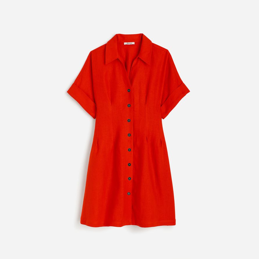 womens madewell a pieghe mini abito rosso