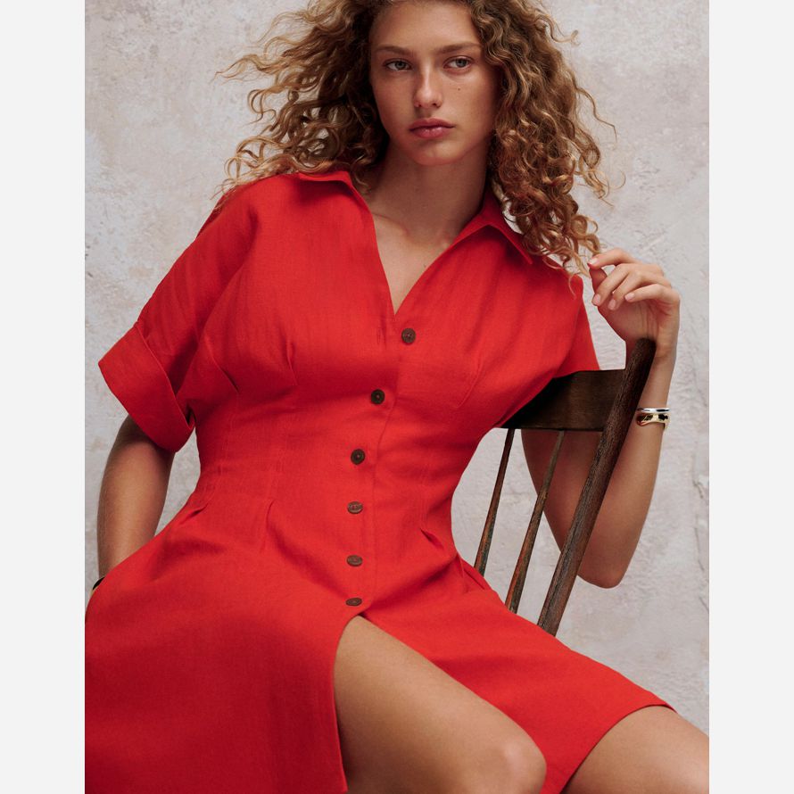 womens madewell a pieghe mini abito rosso