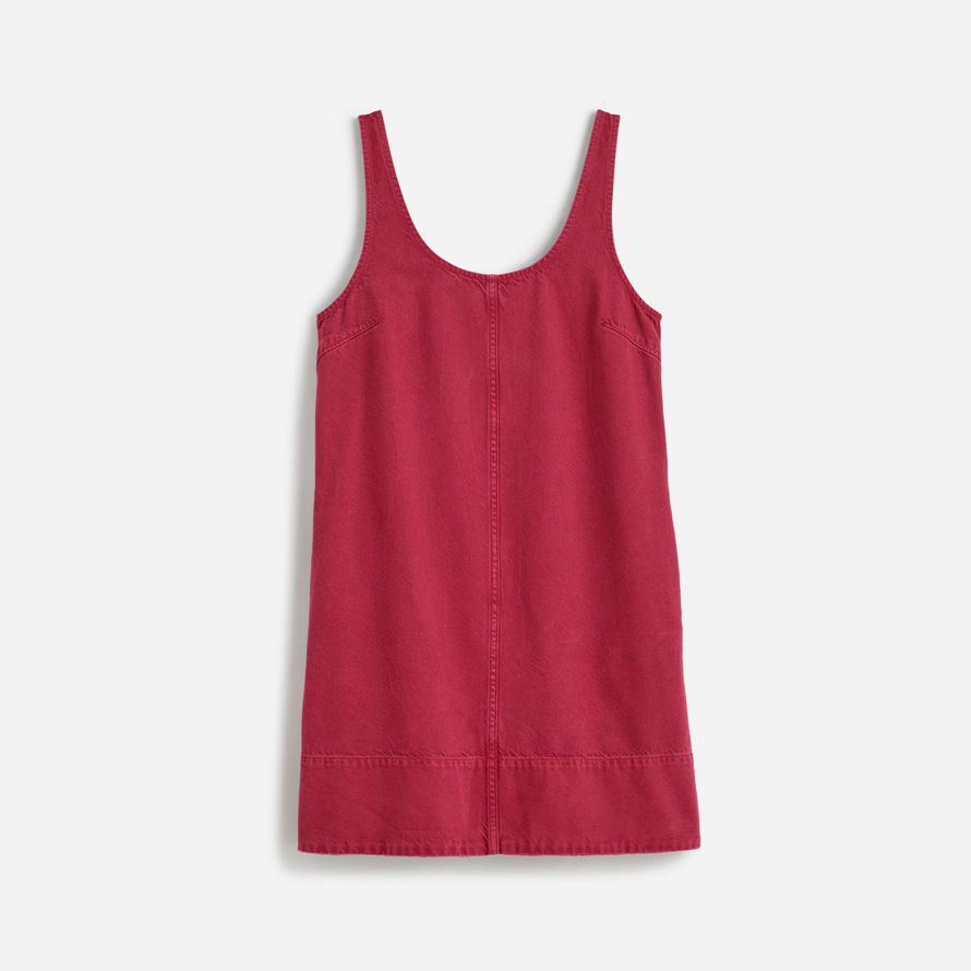 rosso scuro donna madewell denim scoopneck mini abito