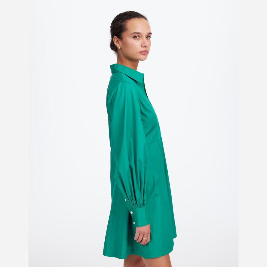 madewell aggraffati manica lunga camicia mini abito womens verde