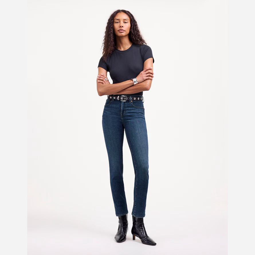 madewell stovepipe womens jeans blu