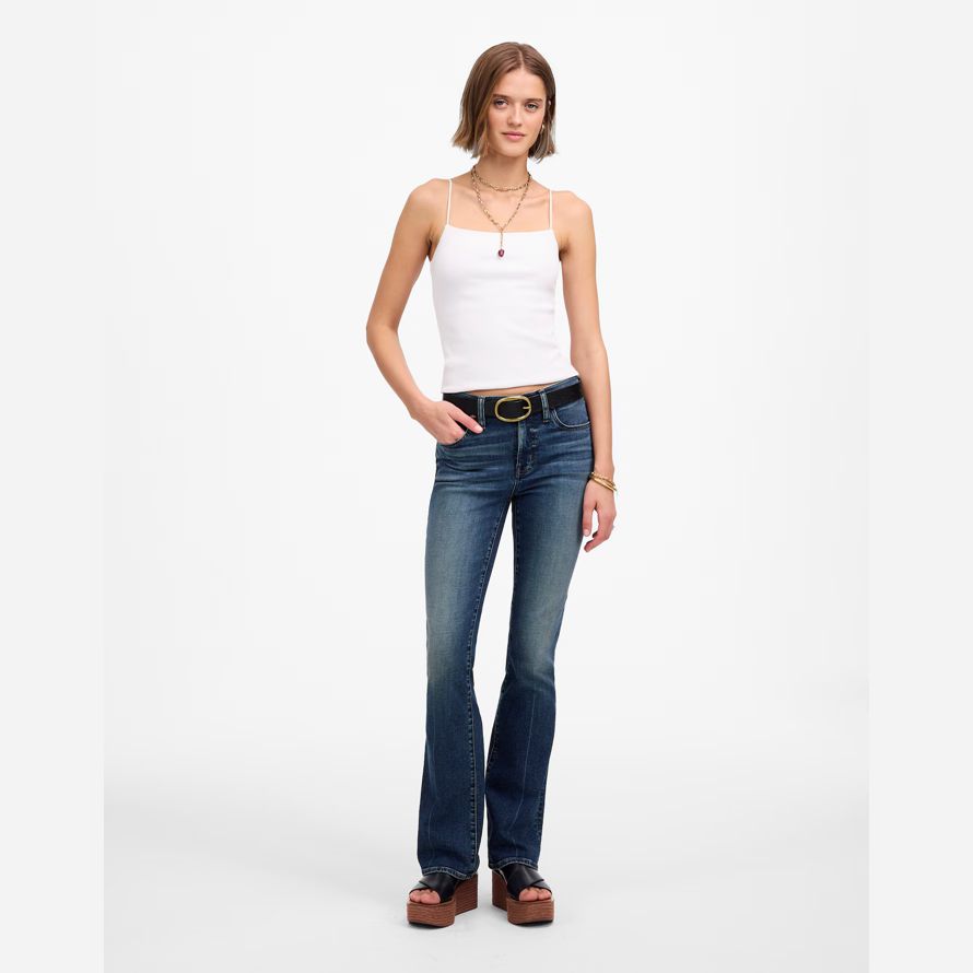 blue womens madewell kick out full-length jeans