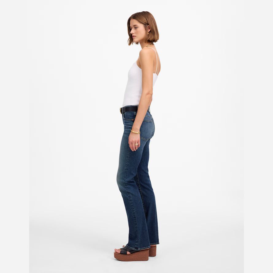 blue womens madewell kick out full-length jeans
