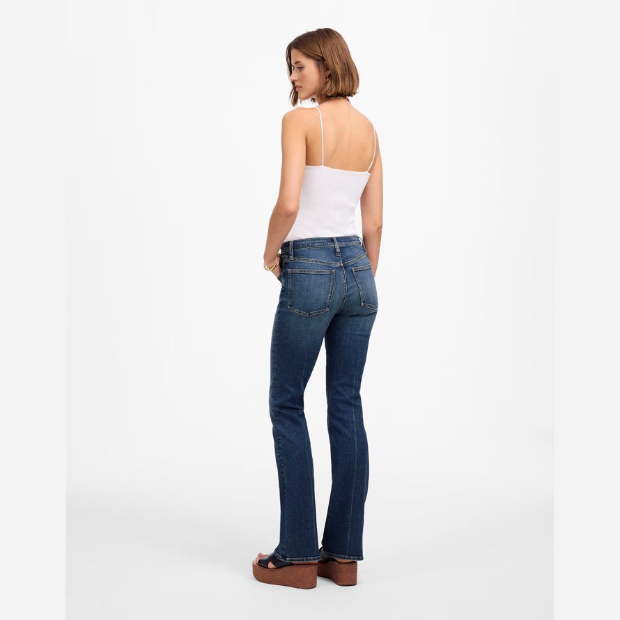 blue womens madewell kick out full-length jeans