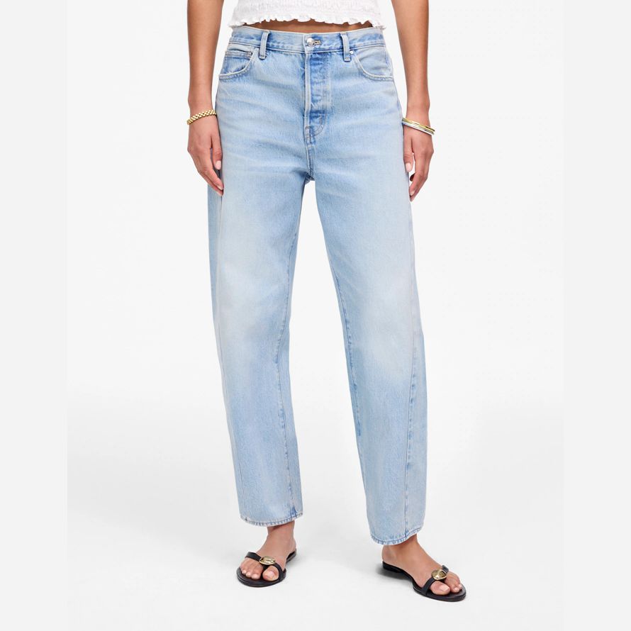 luce blu womens madewell messo barile-gamba jeans