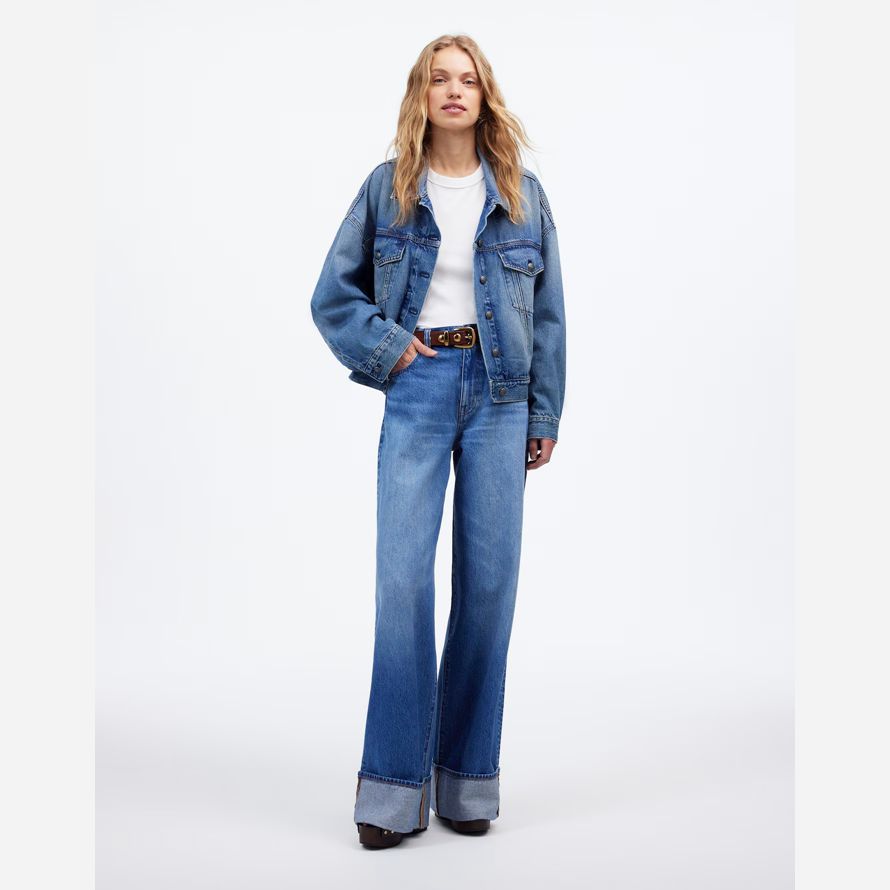 blue womens madewell grandissimo jeans a gamba