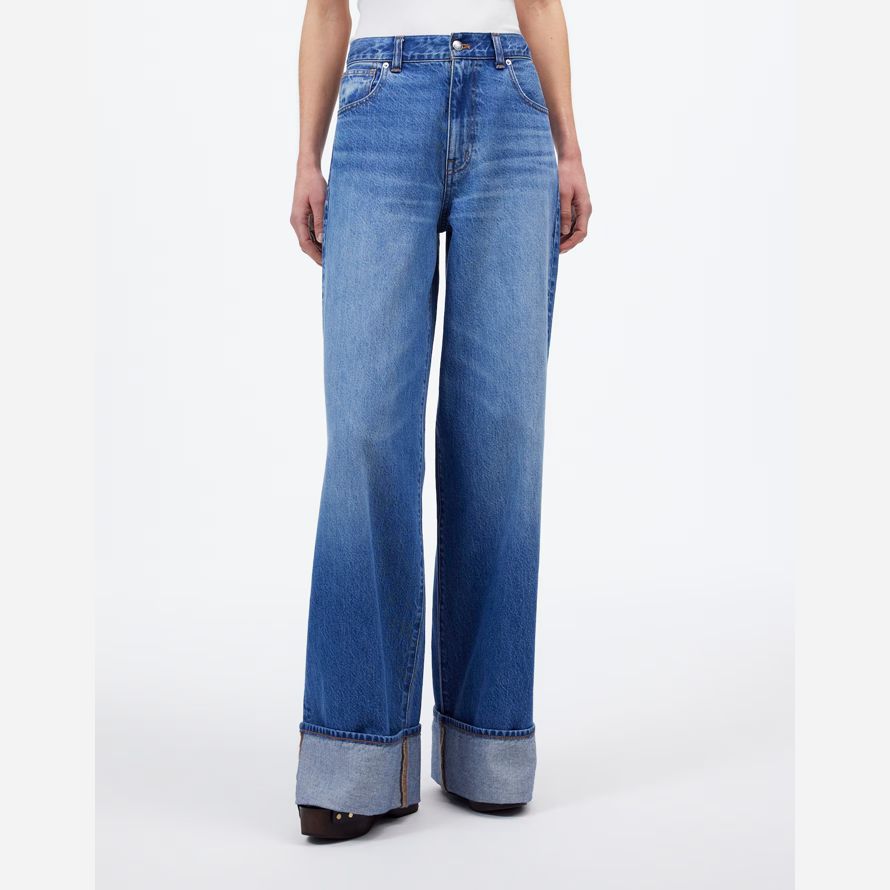 blue womens madewell grandissimo jeans a gamba