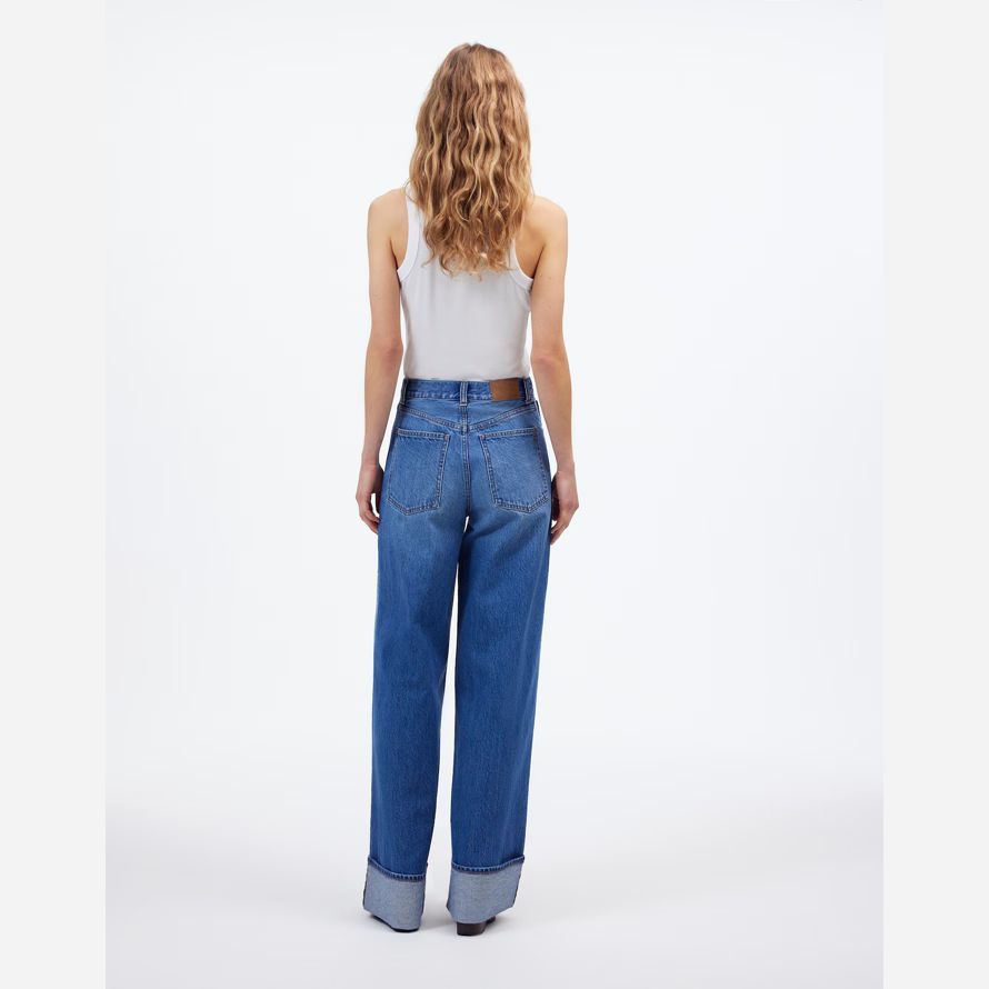 blue womens madewell grandissimo jeans a gamba