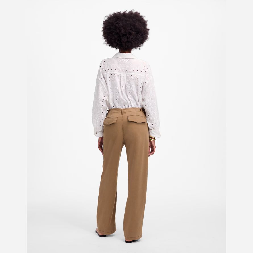 brown womens madewell ribassato di larghi pantaloni di utilità