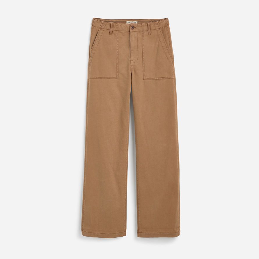 brown womens madewell ribassato di larghi pantaloni di utilità