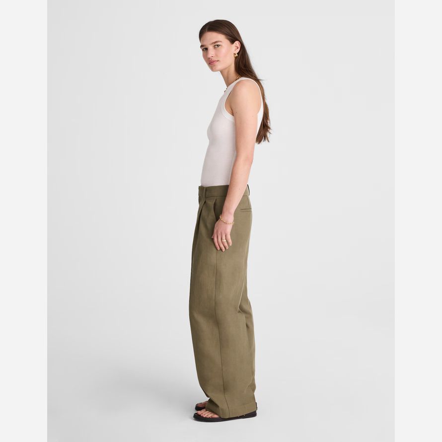 verde kaki madewell slouchy straight womens pantaloni