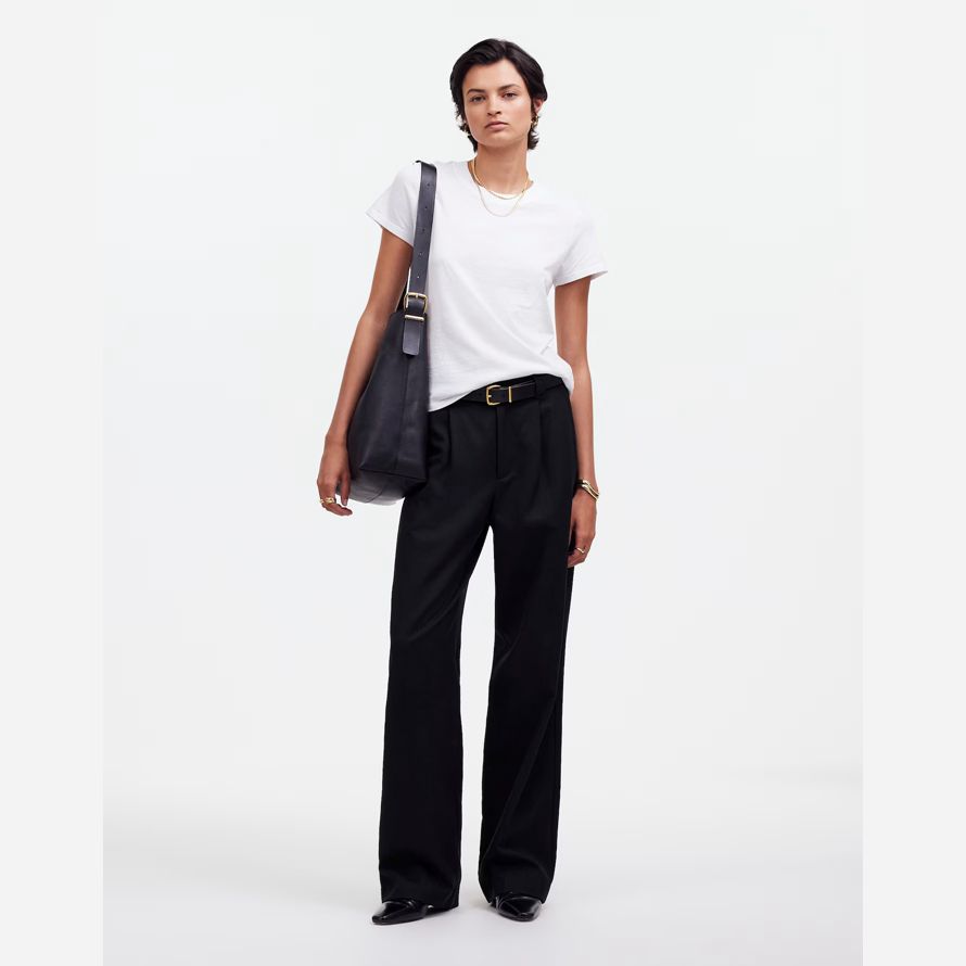 nero madewell slouchy straight womens pantaloni