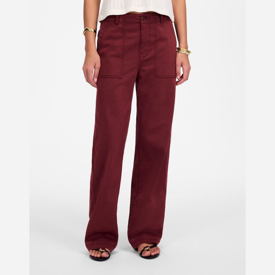 borgogna womens madewell ribassato di larghi pantaloni di utilità