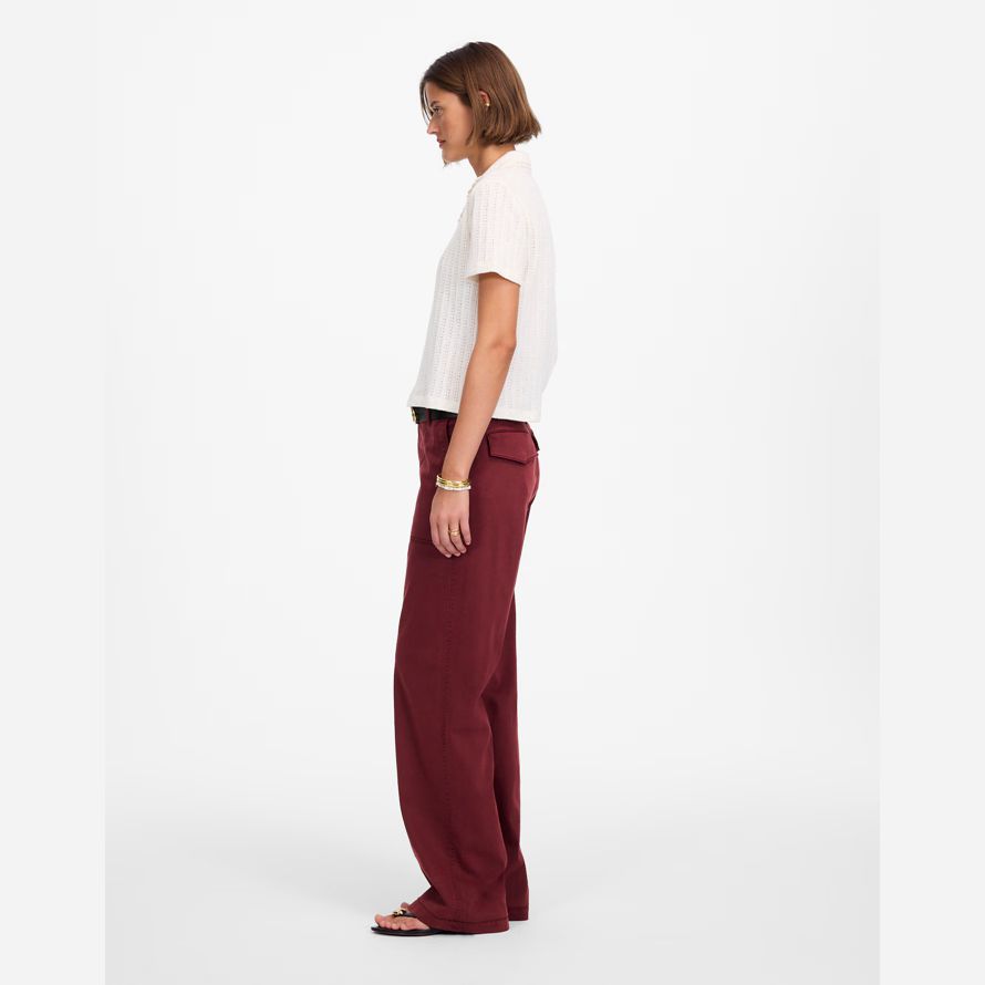 borgogna womens madewell ribassato di larghi pantaloni di utilità