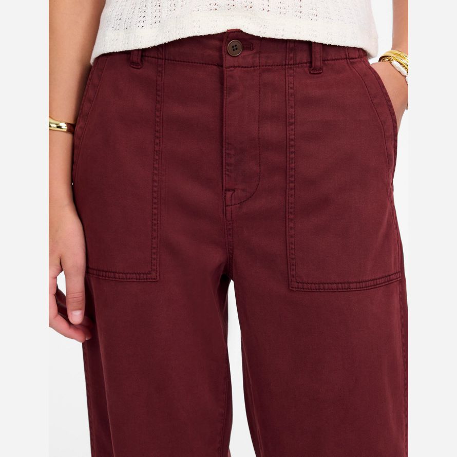 borgogna womens madewell ribassato di larghi pantaloni di utilità