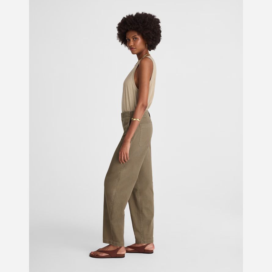 khaki madewell affusolate gambe utilità womens pantaloni