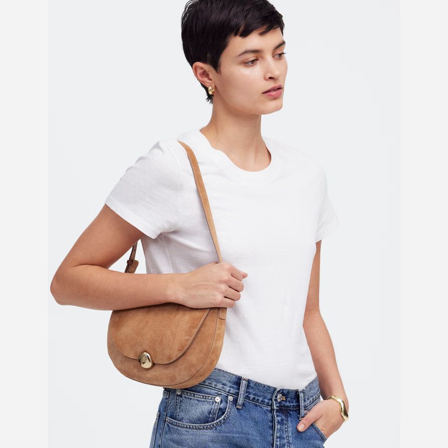 brown womens madewell dakota saddle bag