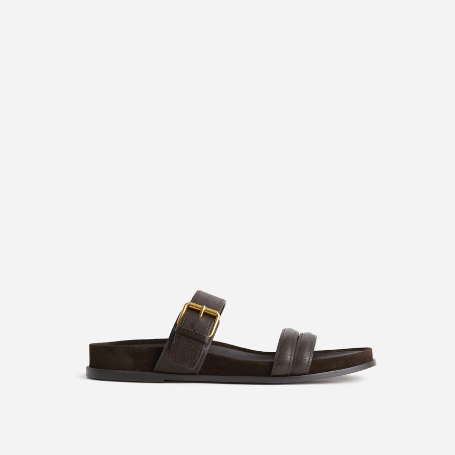 womens madewell la dara doppio cinturino slide sandali cioccolato