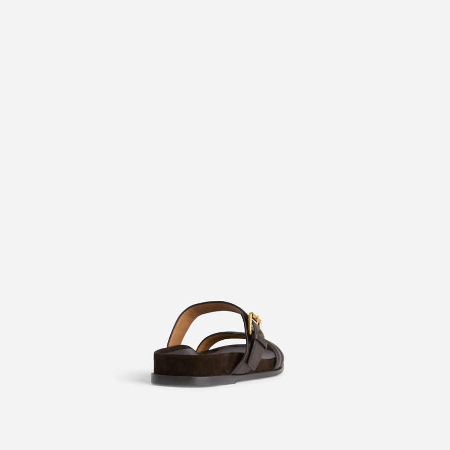 womens madewell la dara doppio cinturino slide sandali cioccolato