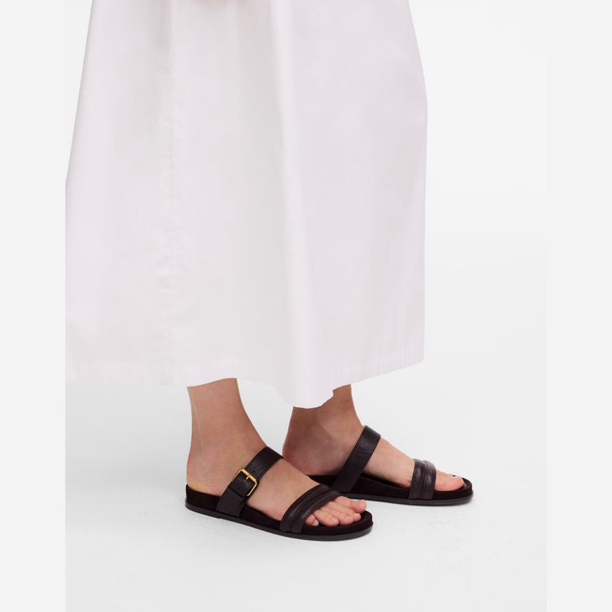 womens madewell la dara doppio cinturino slide sandali cioccolato