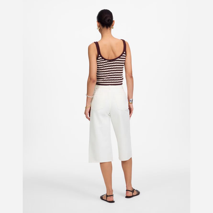 womens madewell denim culotte shorts bianco