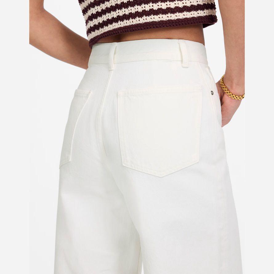 womens madewell denim culotte shorts bianco