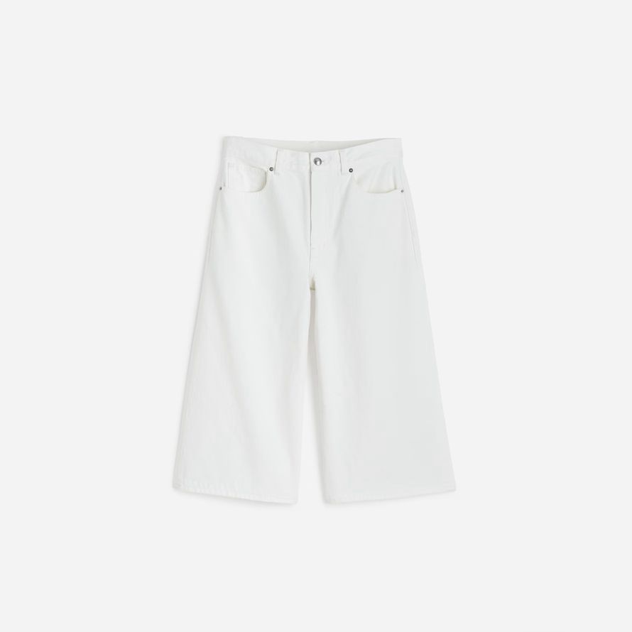 womens madewell denim culotte shorts bianco