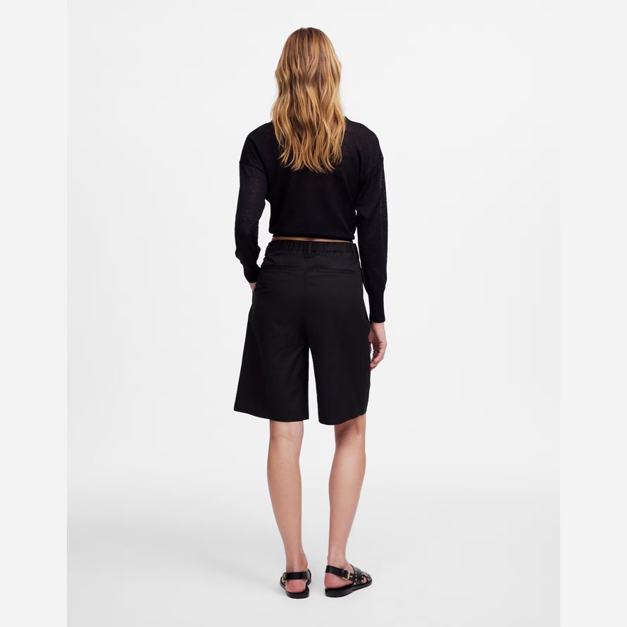 madewell rilassato womens pantaloncini a pieghe nero