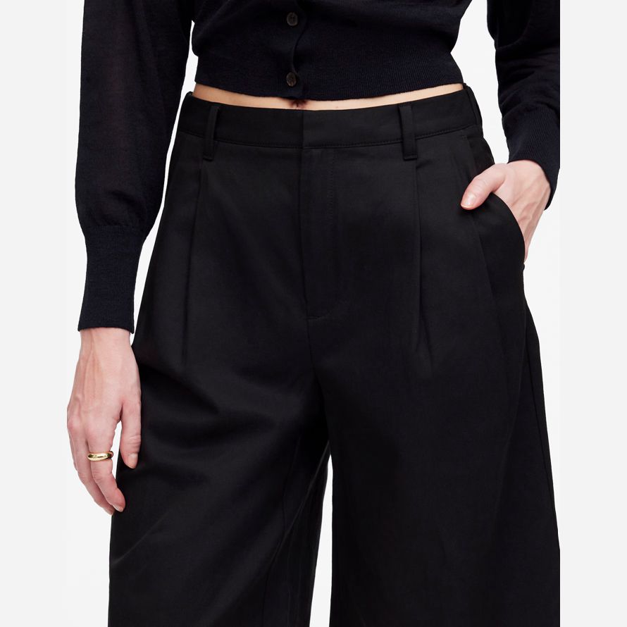 madewell rilassato womens pantaloncini a pieghe nero