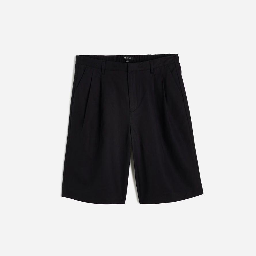 madewell rilassato womens pantaloncini a pieghe nero