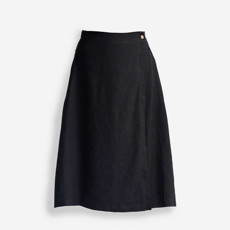 madewell reistorᆴ sovrapposizione midi donna gonna nera