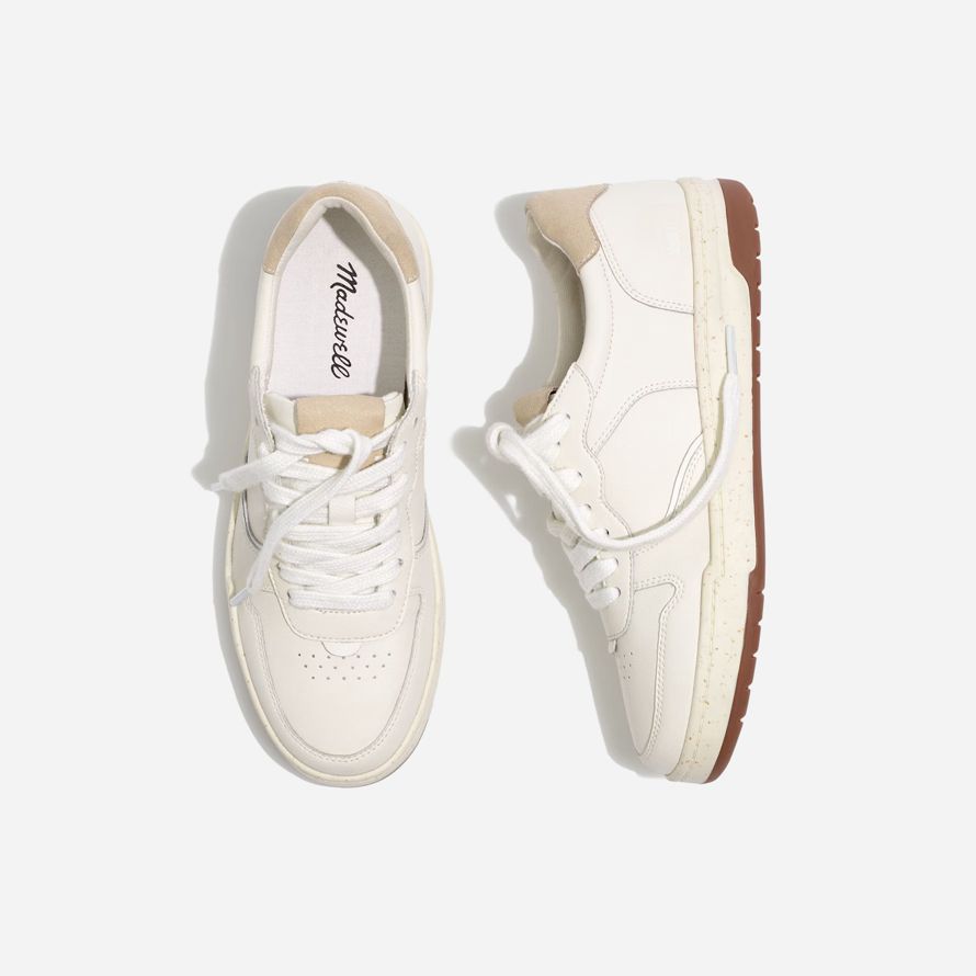 white womens madewell corte sneakers in pelle