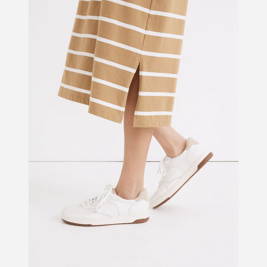 white womens madewell corte sneakers in pelle