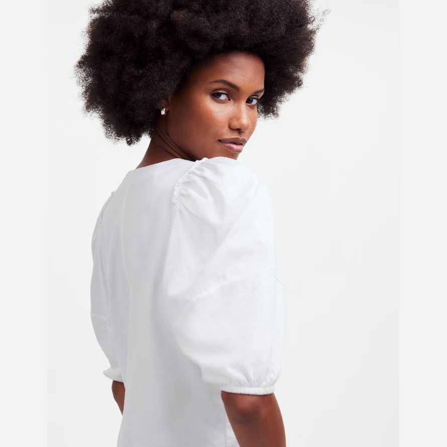womens madewell puff sleeve t-shirt bianco