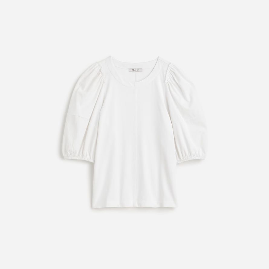 womens madewell puff sleeve t-shirt bianco