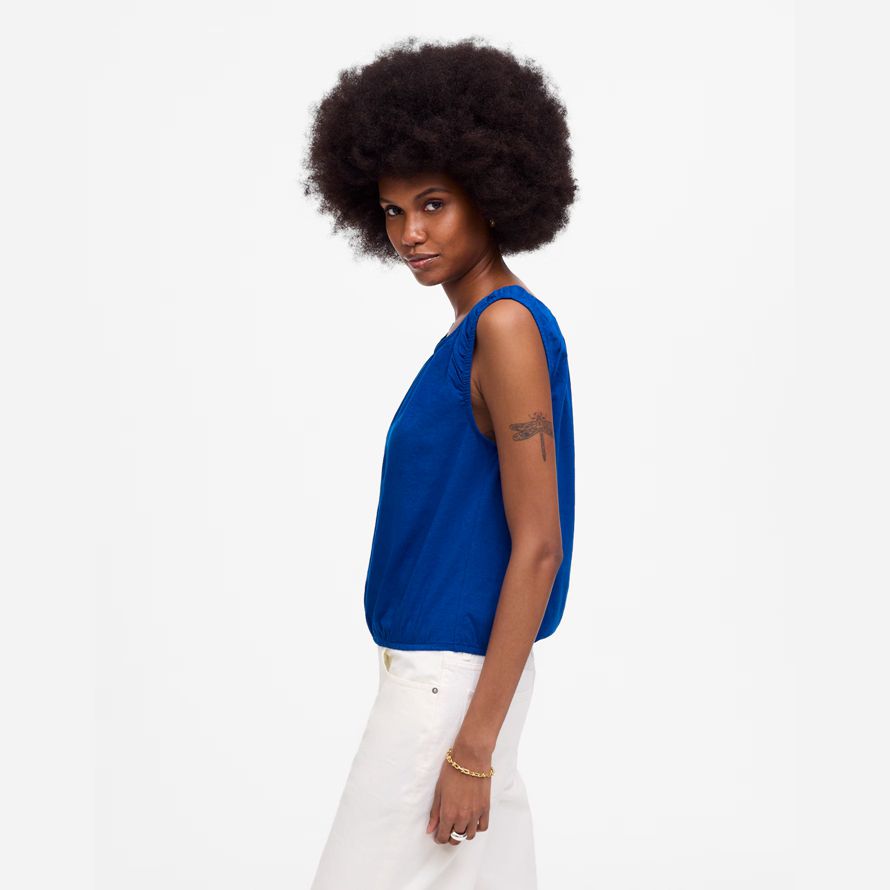 madewell scollo a barca bolla womens t-shirt blu