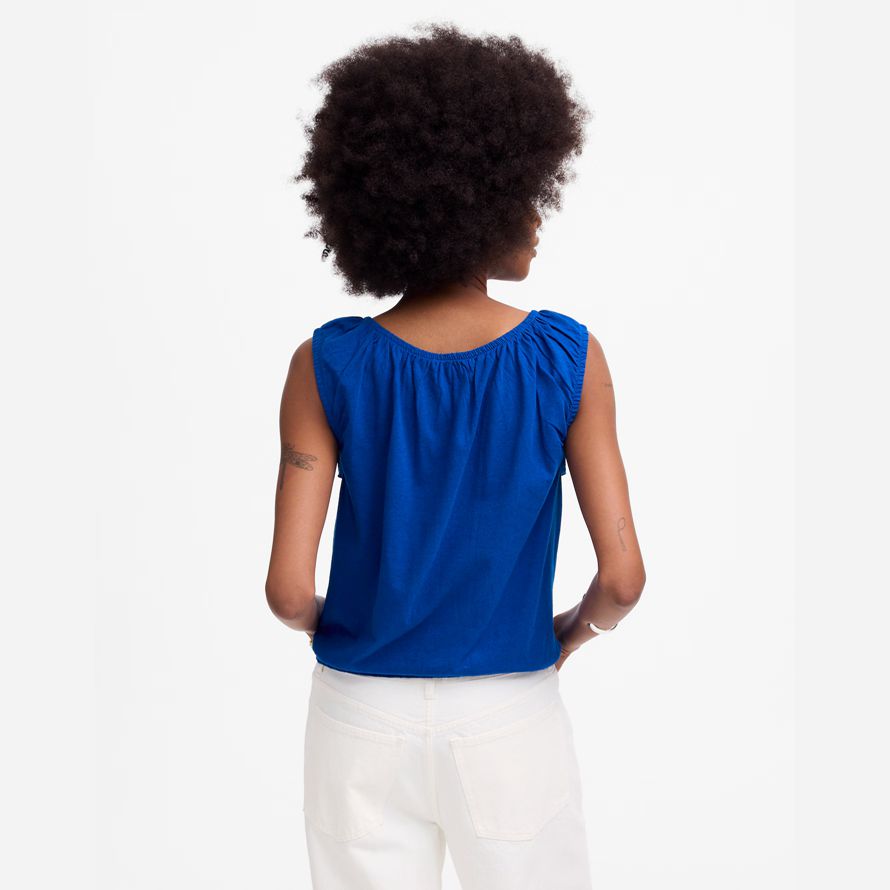 madewell scollo a barca bolla womens t-shirt blu