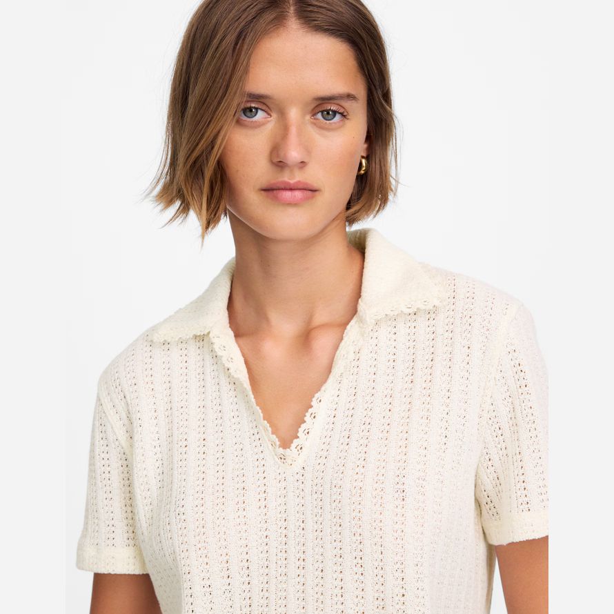 madewell uncinetto-maglia v-neck sweater donna t-shirt crema