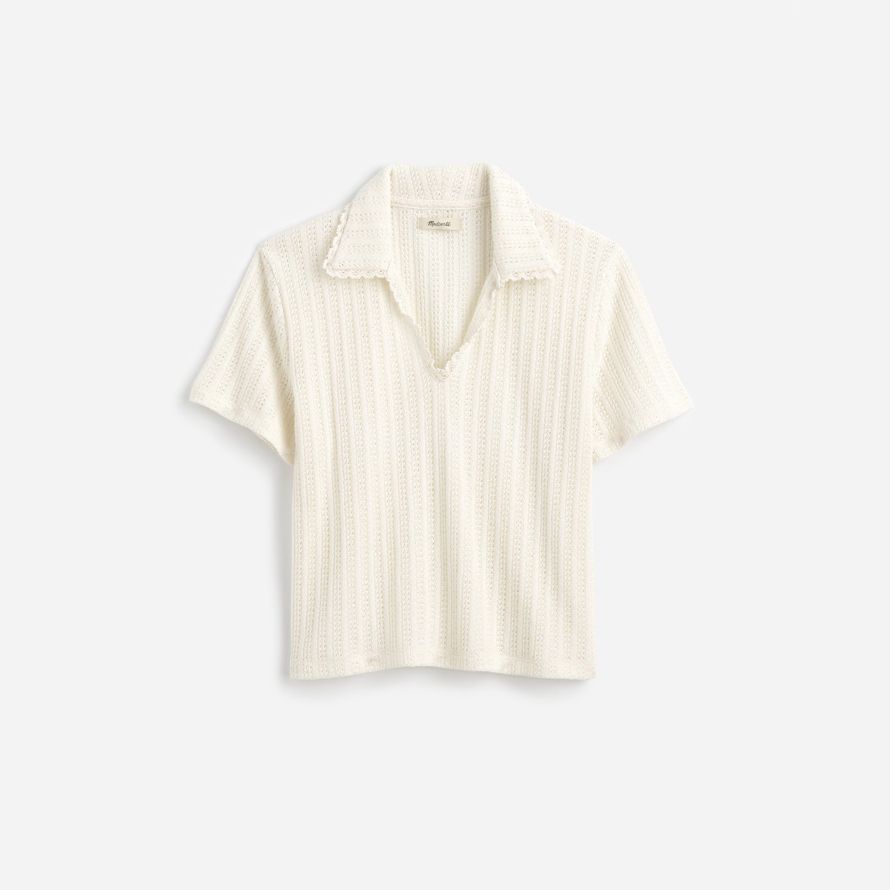 madewell uncinetto-maglia v-neck sweater donna t-shirt crema