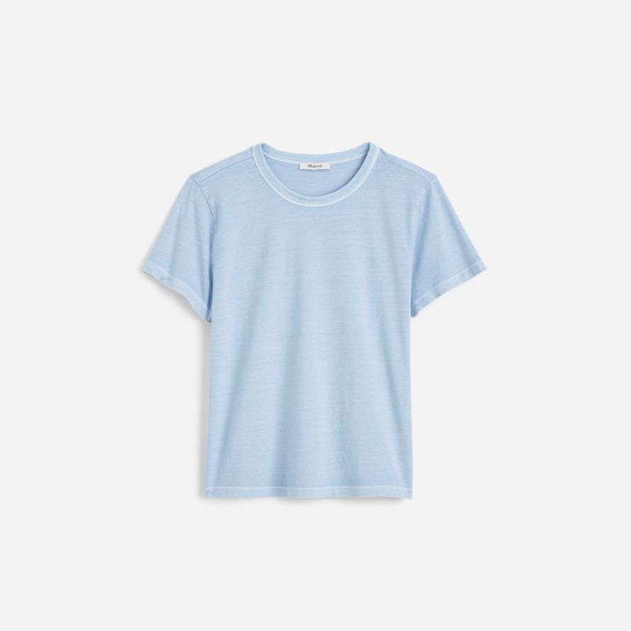 luce blu womens madewell cotone perfetto girocollo t-shirt