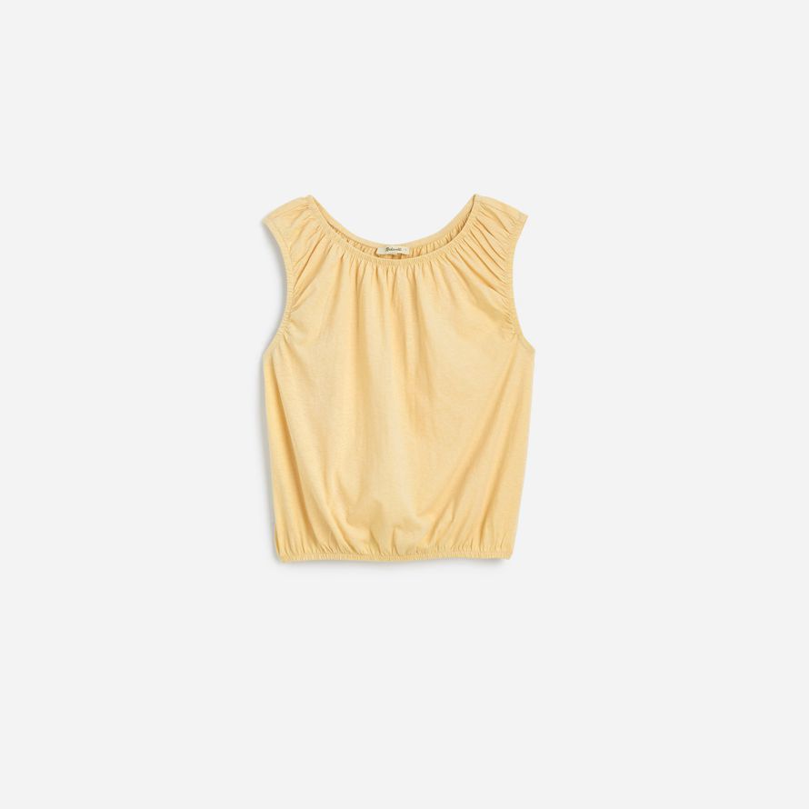 womens madewell scollo a barca bolla t-shirt giallo