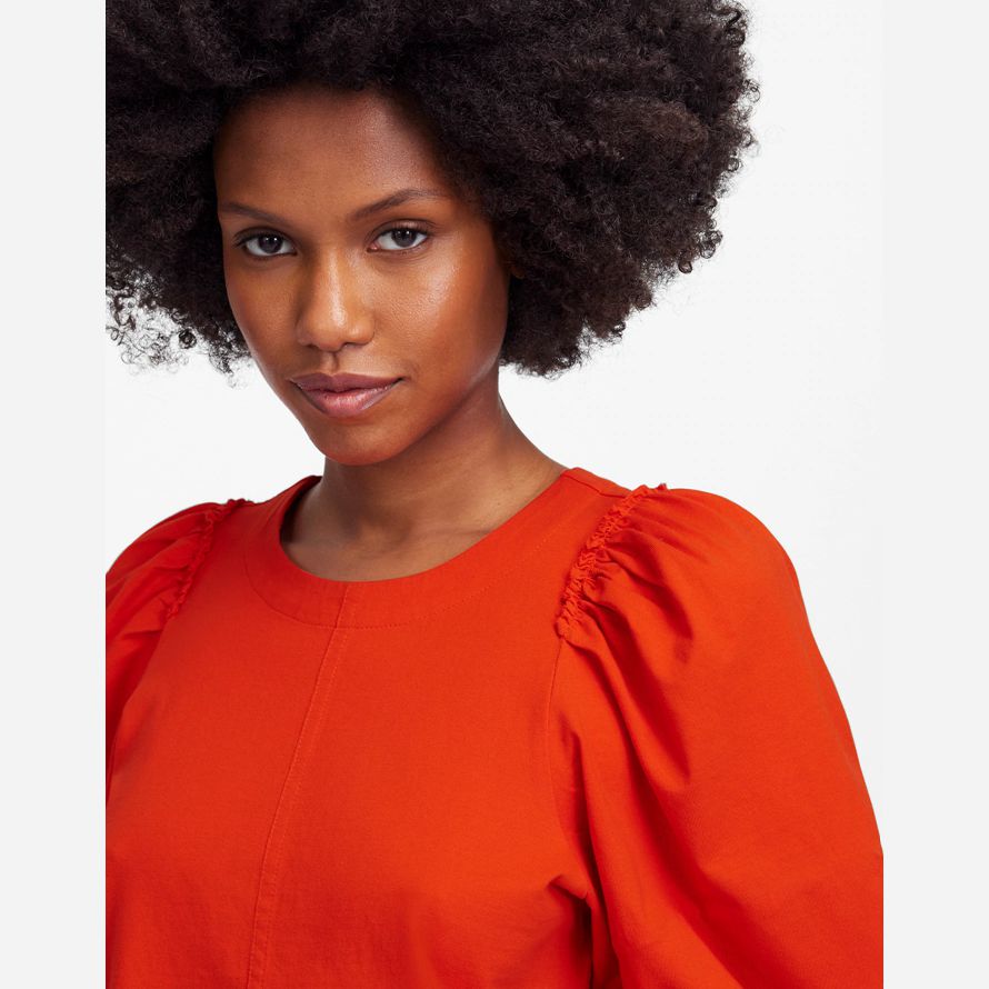red womens madewell puff sleeve t-shirt